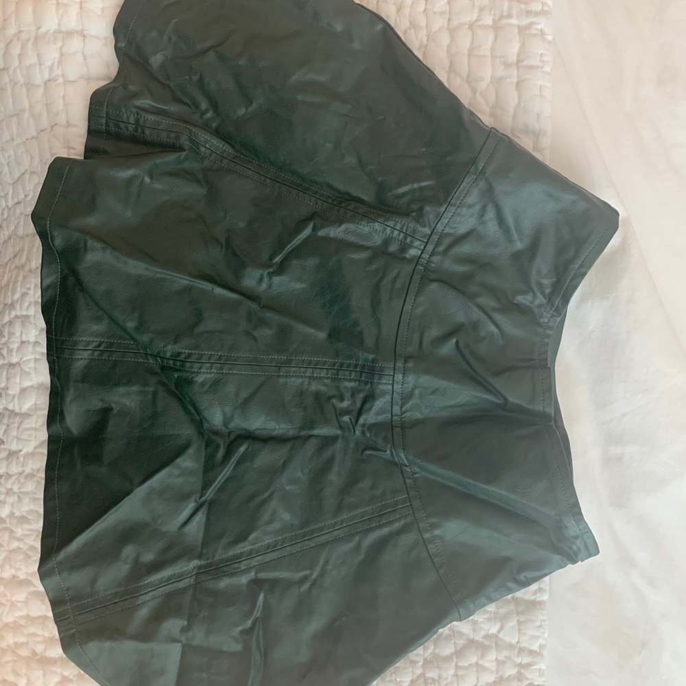 Ellison Ellison faux leather skirt. Olive green